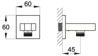 Штуцер с держателем ручного душа, хром BelBagno ARL-PHD-CRM
